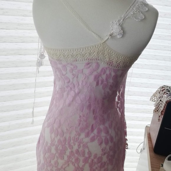 Handmade Fairycore Amethyst violet faerie lace dress - Picture 8 of 9